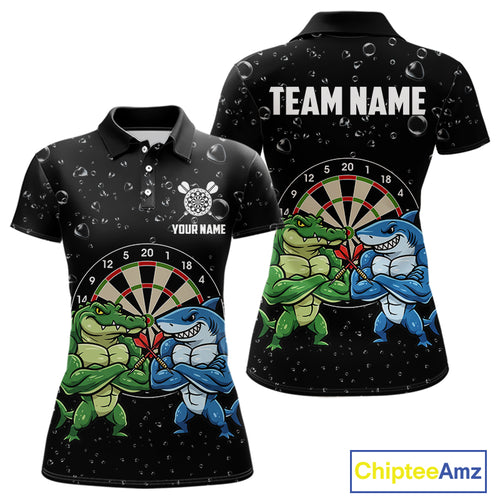Personalized Funny Shark And Alligator Darts Shirt For Women Custom Darts Team Jersey, Darts Gifts TDM4900