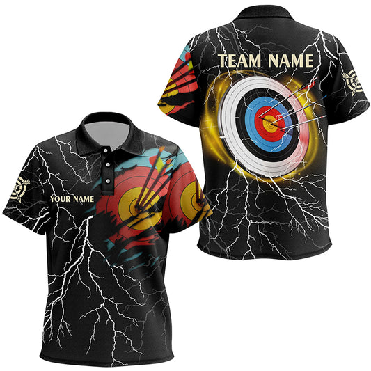 Personalized Archery 3d Target Thunder Lightning Pattern Customized Archery Polo Shirts For Kid TDM1020