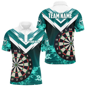 Personalized Multi-Color Darts Board Smoke Men Polo Shirts, Team League Darts Jerseys TDM1552