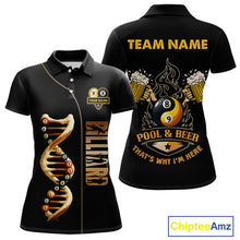 Load image into Gallery viewer, Funny DNA Yin-Yang Billiard Shirt For Women Custom Pool &amp; Beer That's Why I'm Here Billiard Jersey TDM6446