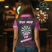 Load image into Gallery viewer, Aim With Heart Pink Ribbon Darts Shirt For Women Custom Breast Cancer Awareness Darts Jersey TDM4469