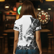 Load image into Gallery viewer, White Black Thorny Camo Wolf Dart Shirts For Women Custom Camouflage Dart Team Shirt Dart Jerseys TDM3815