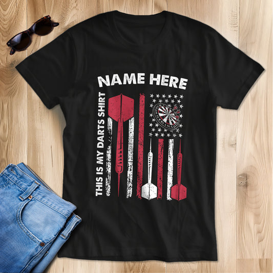 This Is My Darts Shirts Custom Grunge American Flag Darts T-Shirts, Gifts For Dart Player TDM3948