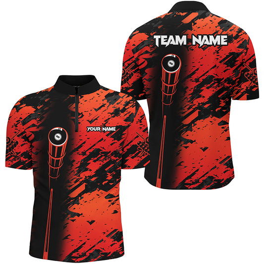 Personalized Billiard Tournament Jerseys Shirts For Men, Best 8 Ball Billiard Shirts For Team | Red TDM1943