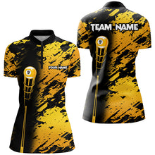 Load image into Gallery viewer, Personalized Billiard Tournament Jerseys Shirt For Women, Best 9 Ball Billiard Shirt For Team |Yellow TDM1945
