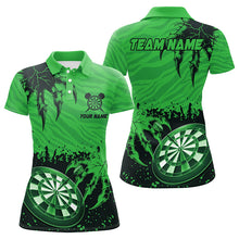 Load image into Gallery viewer, Funny Claw Dartboard Green Women Darts Polo &amp; Quarter-Zip Shirt Custom Team League Darts Shirts TDM2653