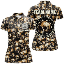 Load image into Gallery viewer, Personalized Retro Skull Pattern Darts Shirts For Women Custom Scary Darts Jerseys, Darts Uniform TDM2654