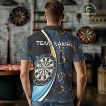 Load image into Gallery viewer, Funny Floral Marbling Pattern Custom Darts Shirt For Men, Team Polo &amp; Quarter Zip Darts Jersey TDM4916