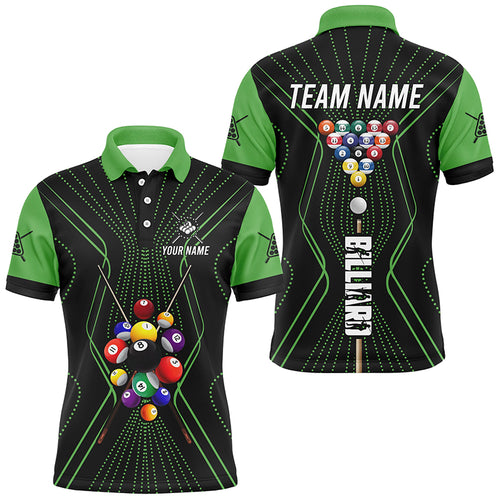 Black And Green Billiard Jerseys Halftone Pattern Custom Men Billiard Shirts, Billiard Team Uniform TDM2893