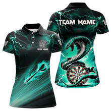 Load image into Gallery viewer, Turquoise Thunder Lightning Custom Cobra Snake Dart Shirts For Women Team League Dart Jerseys TDM3113