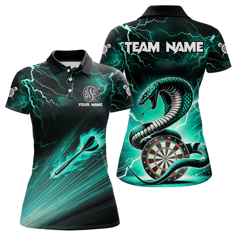 Turquoise Thunder Lightning Custom Cobra Snake Dart Shirts For Women Team League Dart Jerseys TDM3113