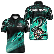 Load image into Gallery viewer, Turquoise Thunder Lightning Custom Cobra Snake Dart Shirts For Men Team League Dart Jerseys TDM3113