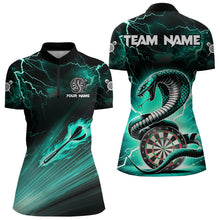 Load image into Gallery viewer, Turquoise Thunder Lightning Custom Cobra Snake Dart Shirts For Women Team League Dart Jerseys TDM3113