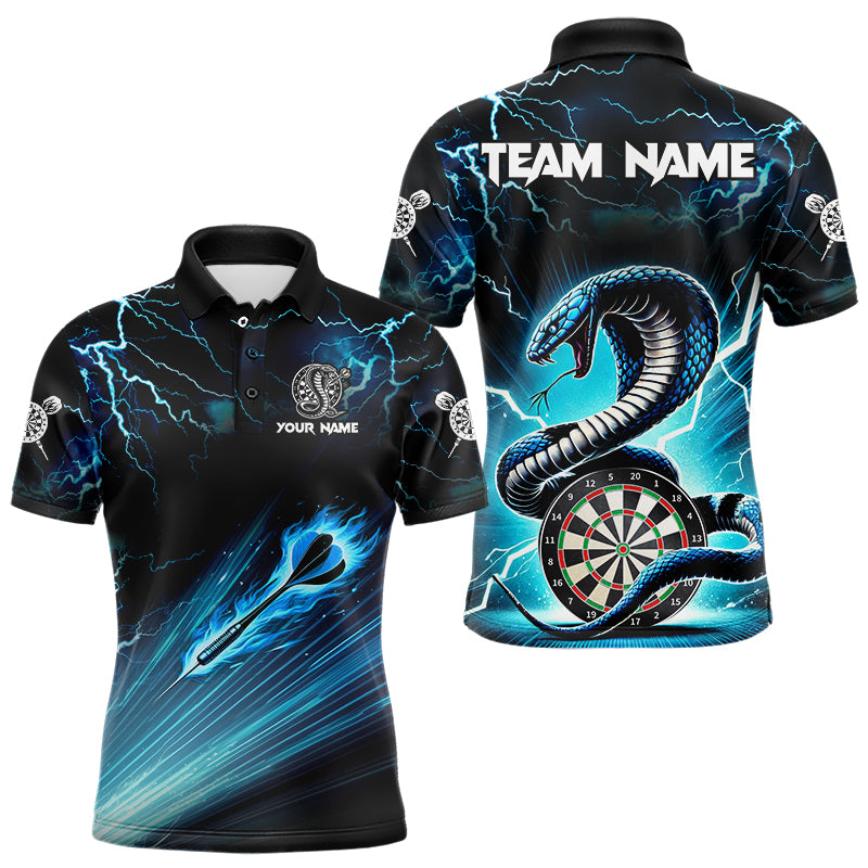 Blue Lightning Thunder Custom Cobra Snake Men Dart Shirts Best Dart Jerseys Dart Team Shirts TDM3114