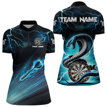 Load image into Gallery viewer, Blue Lightning Thunder Custom Cobra Snake Women Dart Shirts Best Dart Jerseys Dart Team Shirts TDM3114