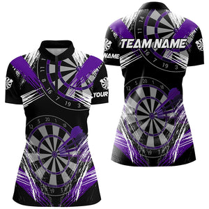 Personalized Darts Tournament Grunge Style Darts Shirts For Women Custom Darts Team Jerseys |Purple TDM3117