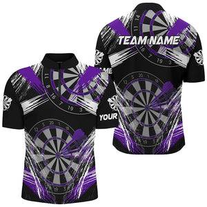 Personalized Darts Tournament Grunge Style Darts Shirts For Men Custom Darts Team Jerseys |Purple TDM3117