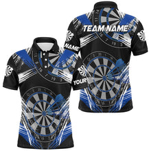 Load image into Gallery viewer, Personalized Darts Tournament Grunge Style Darts Shirts For Men Custom Darts Team Jerseys |Blue TDM3118