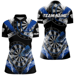 Personalized Darts Tournament Grunge Style Darts Shirts For Women Custom Darts Team Jerseys |Blue TDM3118