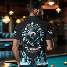 Load image into Gallery viewer, Customized Blue Icy Funny 8 Ball Pool Crown Men Quarter-Zip Shirts Custom Billiard Jerseys TDM1169