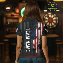 Load image into Gallery viewer, Personalized American Flag Patriotic Darts Shirt For Women Custom Darts Jersey Team Polo &amp; 1/4 Zip TDM4922