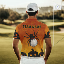 Load image into Gallery viewer, Personalized Orange Funny Spider Golf Polo Shirt For Men Custom Halloween Ladies Golf Outfit Gifts TDM4924