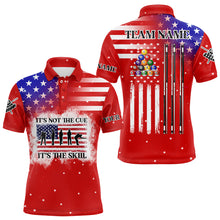 Load image into Gallery viewer, It&#39;s Not The Cue It&#39;s The Skill Custom American Flag Men Billiard Shirt Funny Billiard Jersey |Red TDM3121