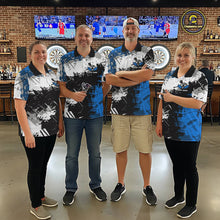 Load image into Gallery viewer, Blue Grunge Paint Splash Dart Shirts For Women Custom Darts Jersey Team Polo &amp; Quarter Zip TDM5354