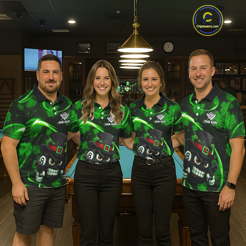 Personalized St Patrick Day 8 Ball Billiard Shirt For Women, Funny Shamrock Luckiest Billiard Jersey TDM5357