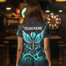 Load image into Gallery viewer, Turquoise Arrow Wings Custom Dart Shirt For Women, Dart Jerseys Pocket Option TDM3668