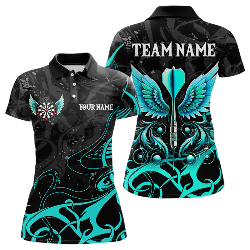 Turquoise Arrow Wings Custom Dart Shirt For Women, Dart Jerseys Pocket Option TDM3668