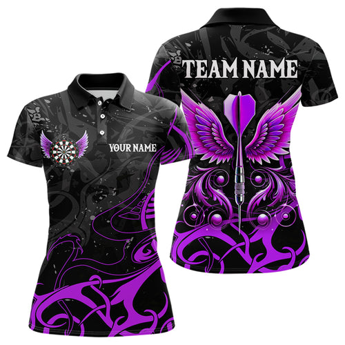Purple Arrow Wings Custom Darts Shirt For Women, Darts Jerseys Pocket Option TDM3669