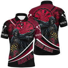 Load image into Gallery viewer, Grim Reaper Red Darts Jersey Men Polo &amp; Quarter-Zip Shirts Custom Team League Darts Shirts TDM1727