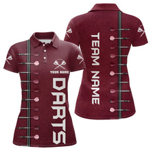 Load image into Gallery viewer, Personalized Wine Red Dart Polo &amp; Quarter Zip Shirts For Women Custom Dart Jerseys Dart Team Shirt TDM3132