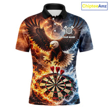 Load image into Gallery viewer, Personalized Eagle Water Fire Darts Shirt For Men, Lightning Darts Jersey Team Polo &amp; 1/4 Zip TDM6019