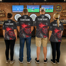 Load image into Gallery viewer, Custom Lightning Flame Red Dart Shirt For Women, Darts Jersey Pocket Option TDM6020