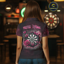 Load image into Gallery viewer, Personalized Skeleton And Roses Gothic Romance Dart Shirts For Women, Dart Jersey Outfit, Dart Gifts TDM3834