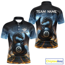 Load image into Gallery viewer, Custom Dragon Billiard Shirt For Men, 8 Ball Pool Jersey Billiard Team Shirt Polo &amp; Quarter Zip TDM4736