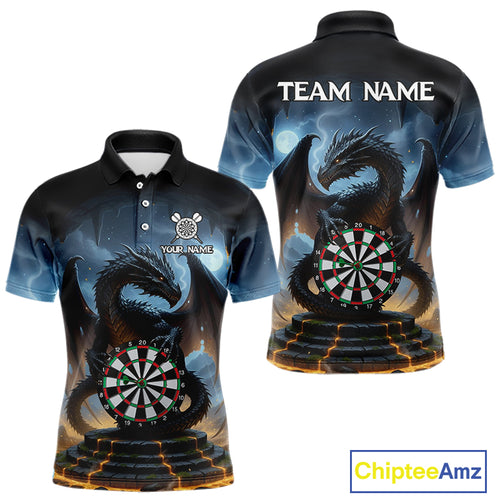 Personalized Dragon Darts Shirt For Men Custom Darts League Shirt Team Jersey Polo & Quarter Zip TDM4737