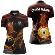 Load image into Gallery viewer, Billiard 8 Ball &amp; 9 Ball Flame Smoke Custom Dragon Billiard Shirts For Women Billiard Team Jerseys TDM2907