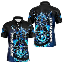 Load image into Gallery viewer, Personalized Blue Glowing Dragon Billiard Shirts For Men Custom 8 Ball Team League Billiard Jersey TDM3149