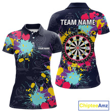 Load image into Gallery viewer, Colorful Paint Custom Dart Shirt With Pocket Option For Women, Darts Jersey TDM4133
