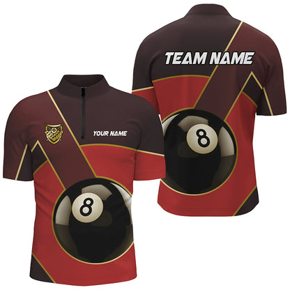Best Custom 8 Ball Pool Billiard Jerseys For Men, Personalized Billiard Tournament Team Shirts |Red TDM2441