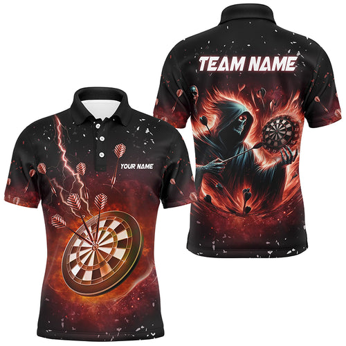 Personalized Scary Death Skeleton Fire Dart Shirts For Men Custom Darts League Team Jerseys TDM2918