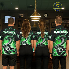 Load image into Gallery viewer, Green 8 Ball Lightning Thunder Cobra Snake Billiard Shirt For Men Custom Pool Team Jersey TDM5876