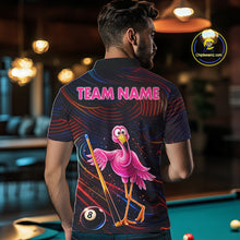 Load image into Gallery viewer, Funny Neon Flamingo 8 Ball Pool Billiard Shirt For Men Custom Billiard Team Jersey Polo &amp; 1/4 Zip TDM6256