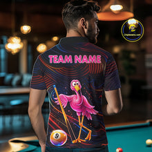 Load image into Gallery viewer, Funny Neon Flamingo 8 Ball &amp; 9 Ball Billiard Shirt For Men Custom Pool Team Jersey Polo &amp; 1/4 Zip TDM6257