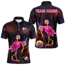 Load image into Gallery viewer, Funny Neon Flamingo 8 Ball &amp; 9 Ball Billiard Shirt For Men Custom Pool Team Jersey Polo &amp; 1/4 Zip TDM6257