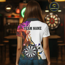 Load image into Gallery viewer, Personalized Colorful Flaming Darts Jersey For Women Custom Darts Team Shirts Polo &amp; Quarter Zip TDM4514