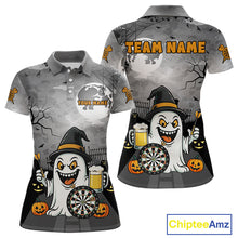 Load image into Gallery viewer, Funny Ghostly Beer Halloween Darts Shirt For Women Custom Halloween Gifts For Darts Lover TDM4948